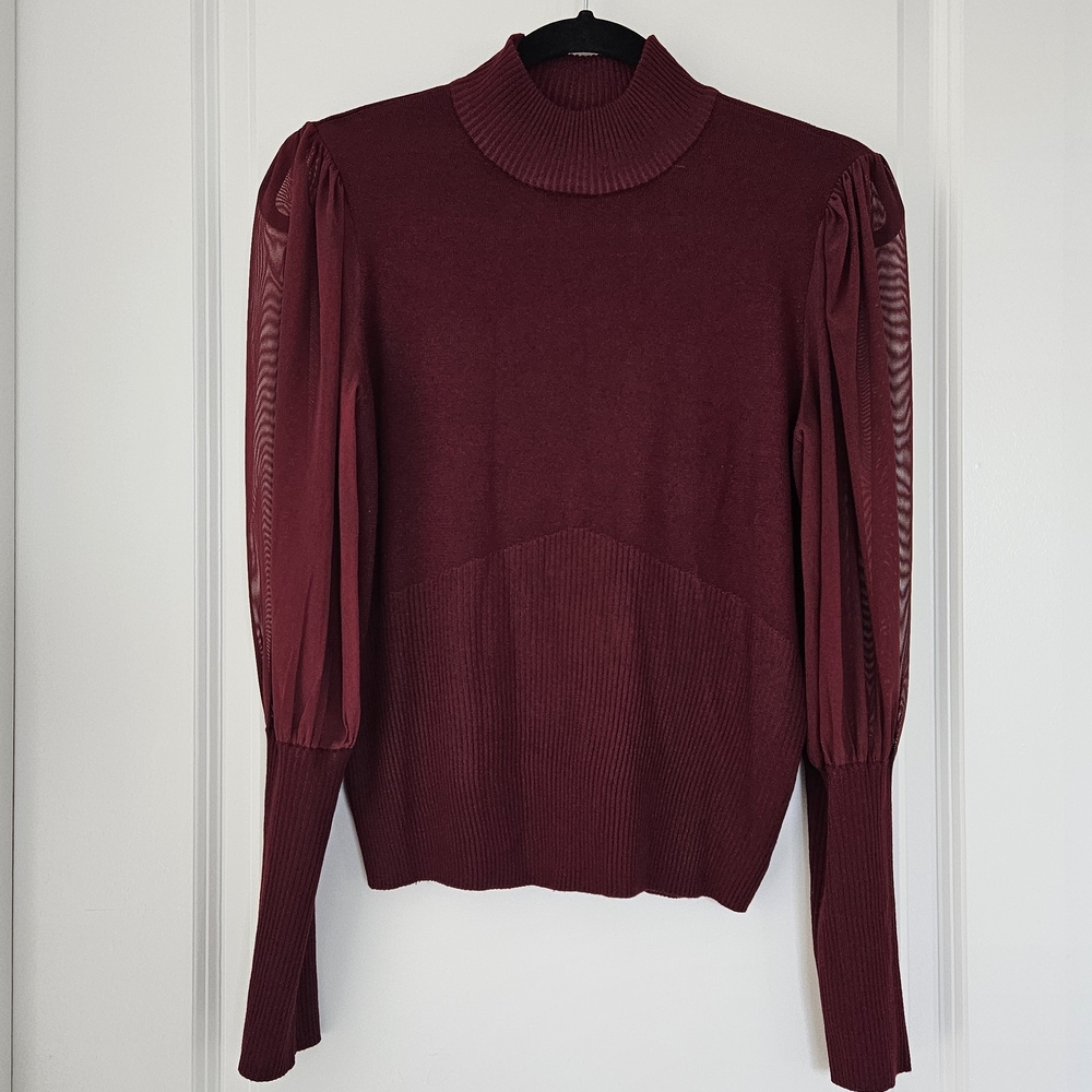 Almost Famous Maroon Long Sleeve Blouse